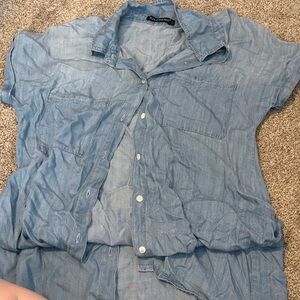 Blue Button-Up Denim Dress